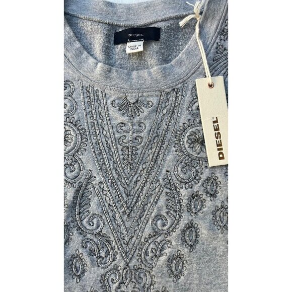 Diesel Women Gray Cotton BlenSleeveless D-Radi Beaded Dress Size S 00SBXI0LAGL - Picture 6 of 12